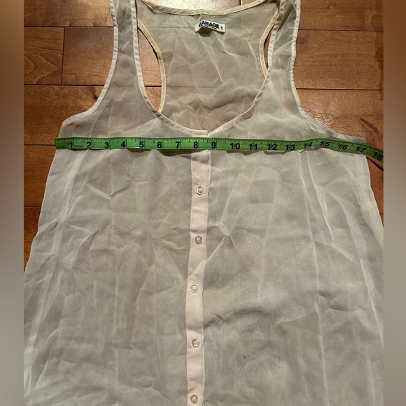 Garage Sheer racerback, button front tank - Picture 2 of 3